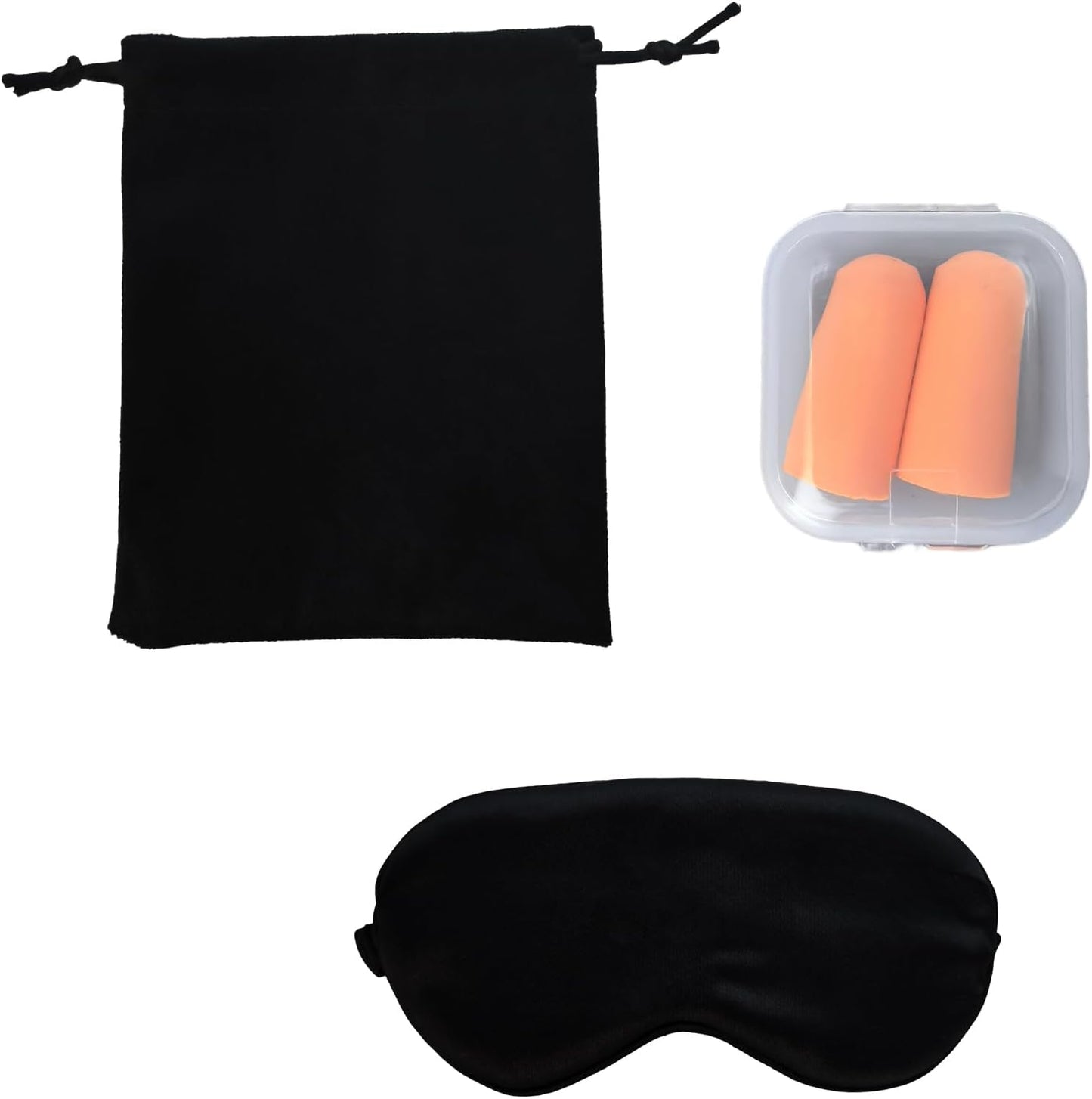 Sleep Mask and Ear Plugs Set, Lightweight Travel Sleep Kit with Eye Mask, Noise Reduction Earplugs and Storage Bag for Travel, Flight, Home and Office