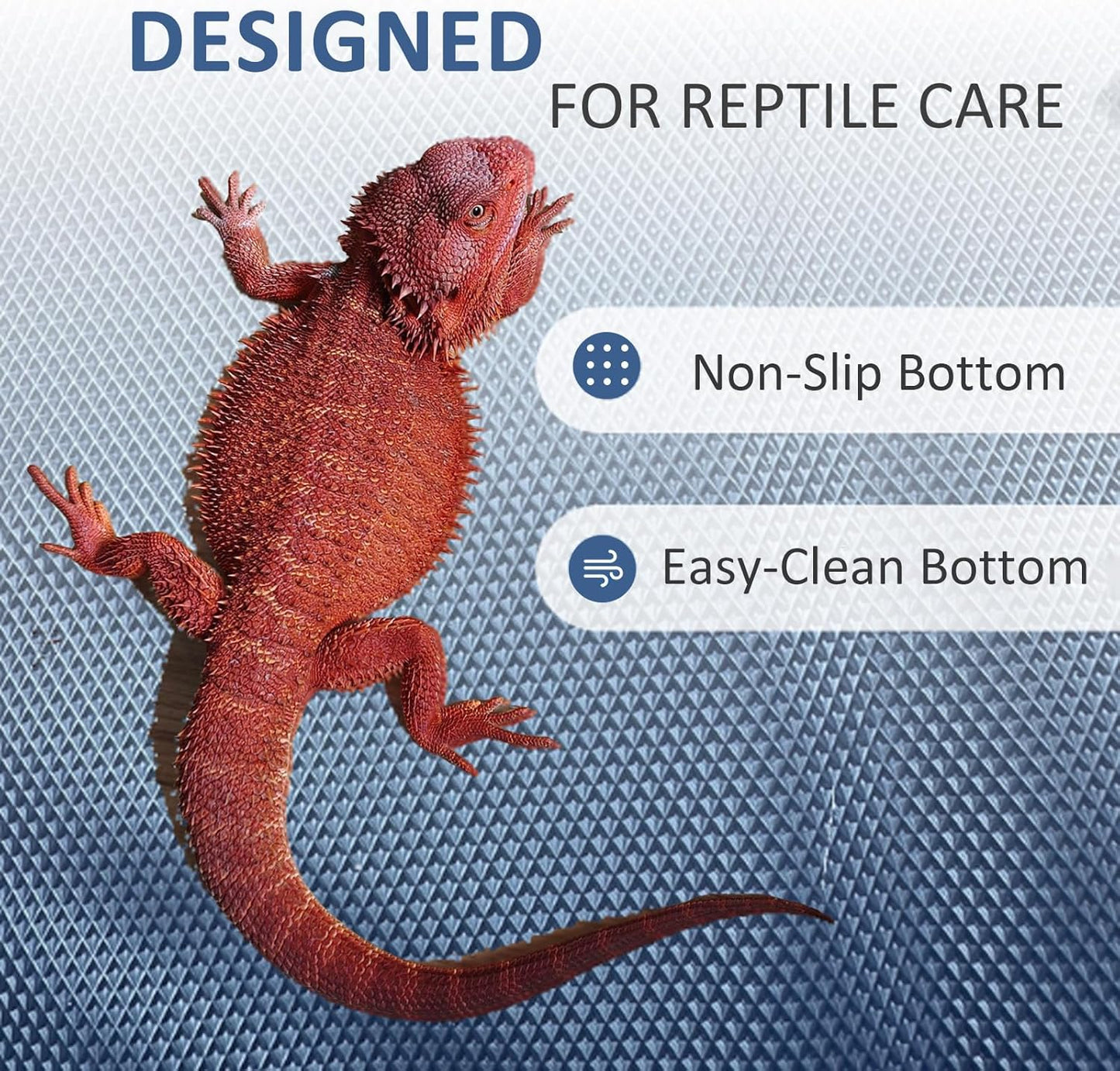 Eooqi Foldable Bearded Dragon Bathtub, Collapsible Reptile Bath Pool & Small Pet Water Tub, Portable Hard-Side Reptile Swimming Pool for Bearded Dragons, Hedgehogs and Hamsters (Blue, 19 x 3.5 in)