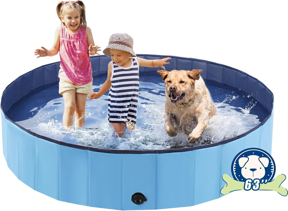 EOOQI foldable pet pool — Blue / 2XL - 63 in — B0BP2631KJ — Amazon primary image