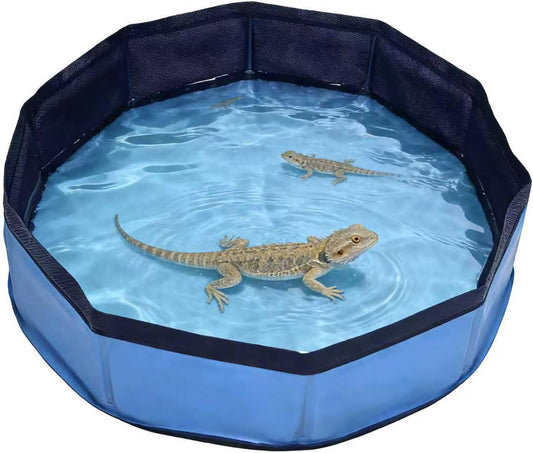 Eooqi blue foldable pet bath pool, 19 x 3.5 in, image 1